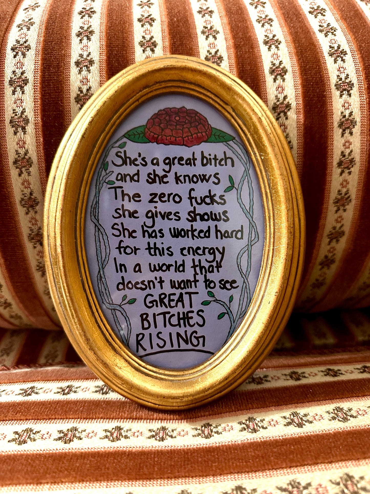 Unique small framed Great Bitch poem